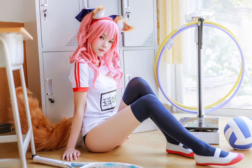 [Net Red COSER Photo] Cherry Peach Meow - Tamamo former gym suit