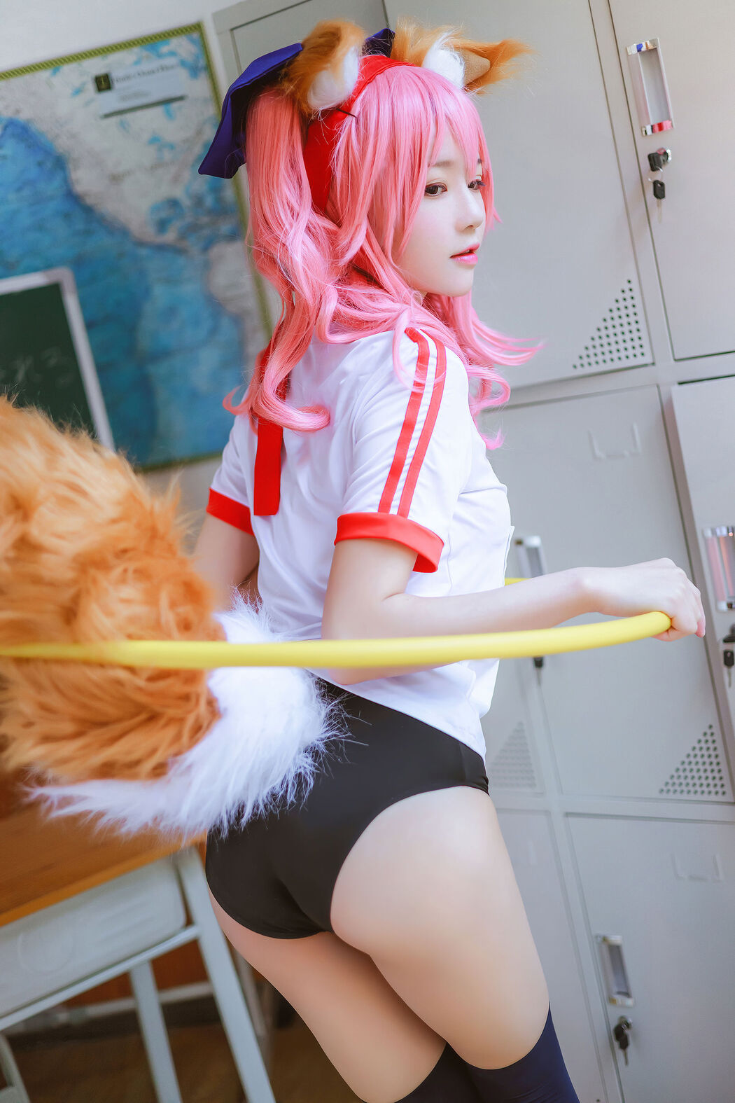 [Net Red COSER Photo] Cherry Peach Meow - Tamamo former gym suit