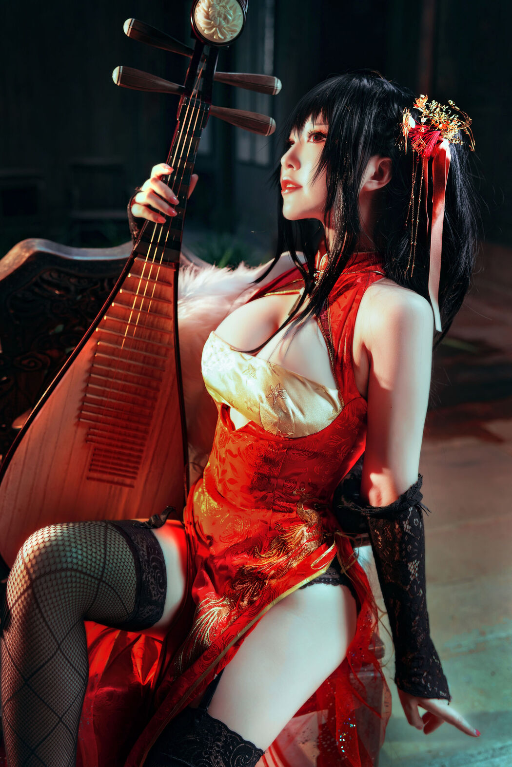 [Net Red COSER Photo] Half and Half Son - Dafeng Cheongsam