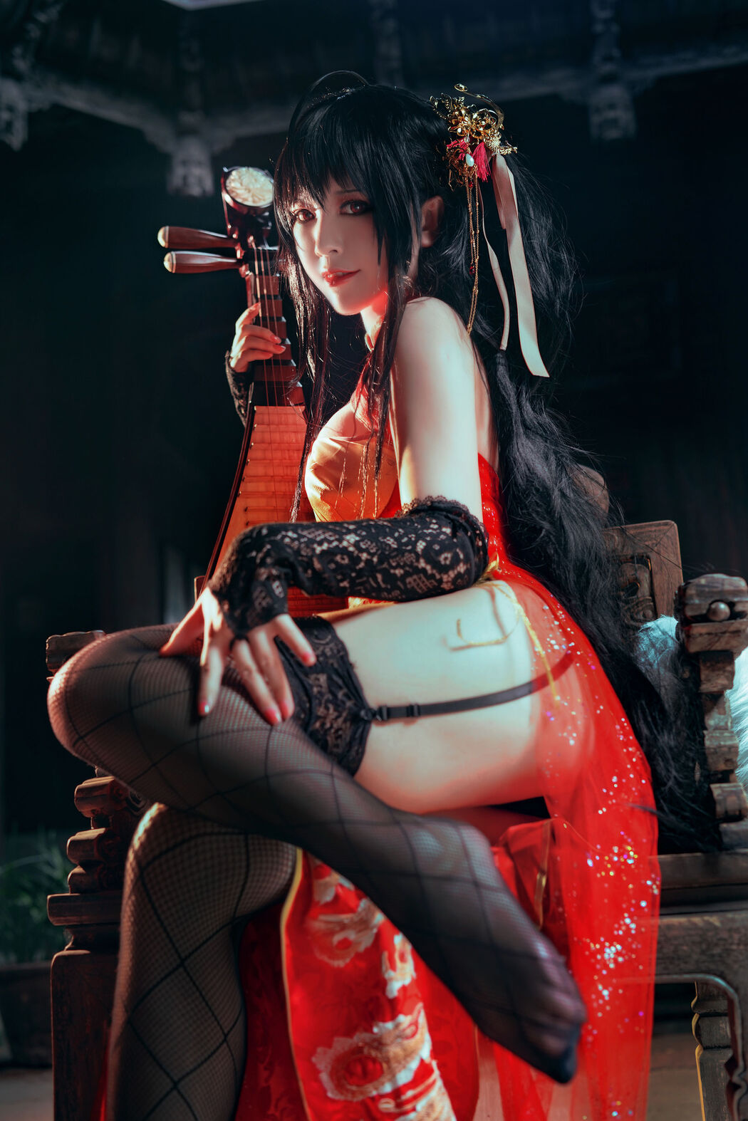 [Net Red COSER Photo] Half and Half Son - Dafeng Cheongsam