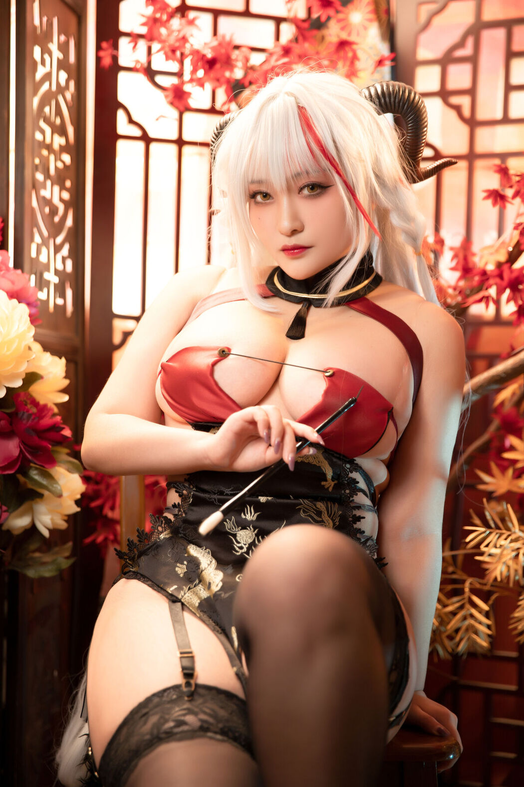 Coser@洛璃LoLiSAMA – 埃吉尔旗袍 金龙腾祥云