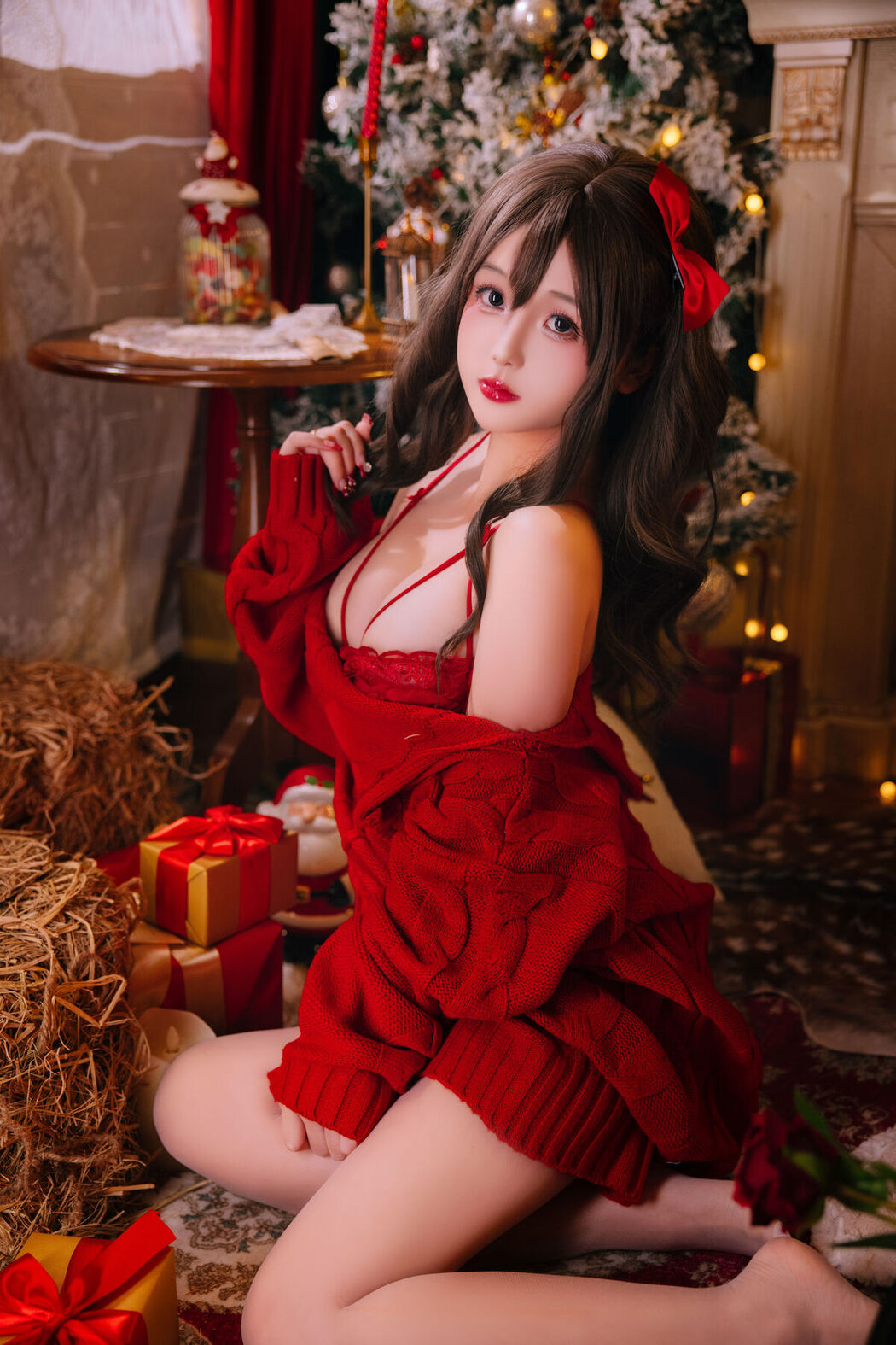 Coser@日奈娇 – 圣诞毛衣AB Part1