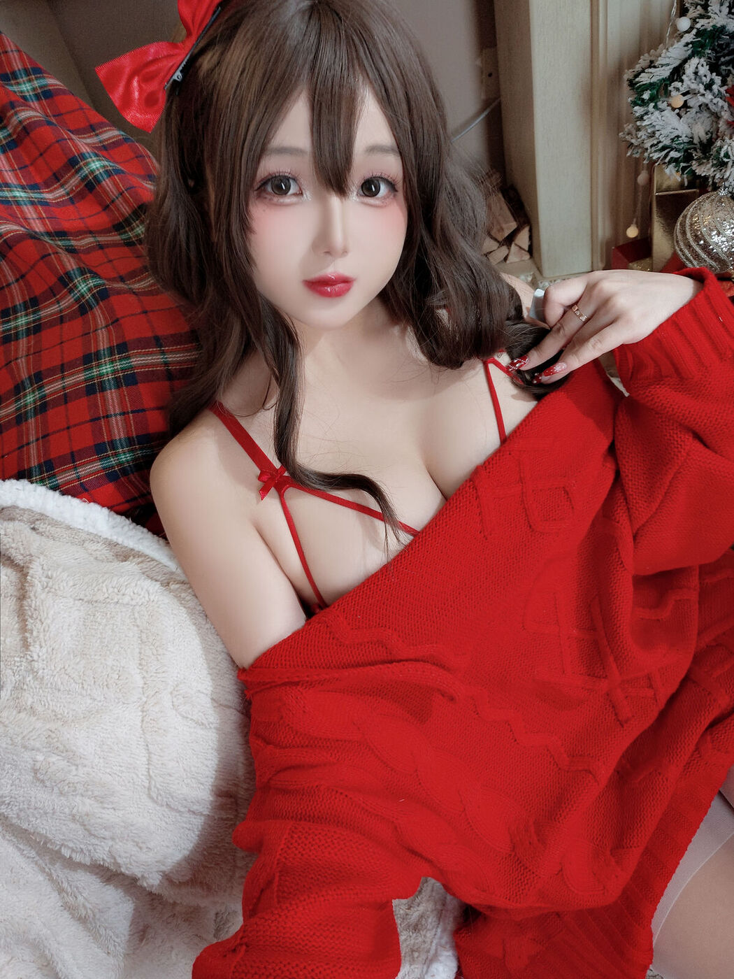 Coser@日奈娇 – 圣诞毛衣AB Part2