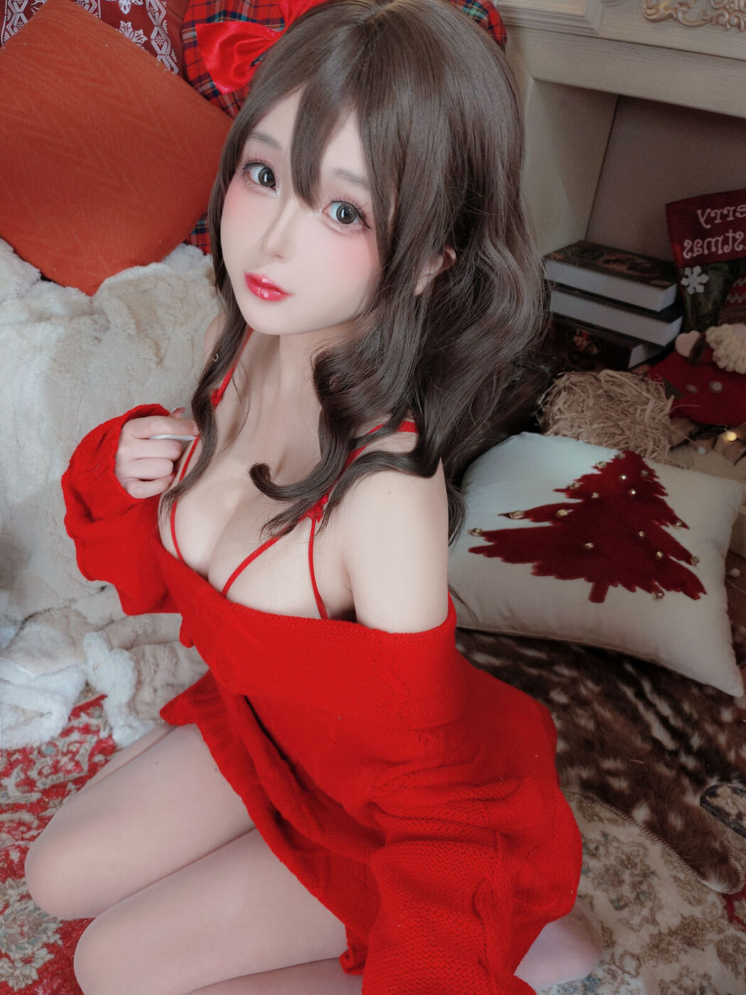 Coser@日奈娇 – 圣诞毛衣AB Part2