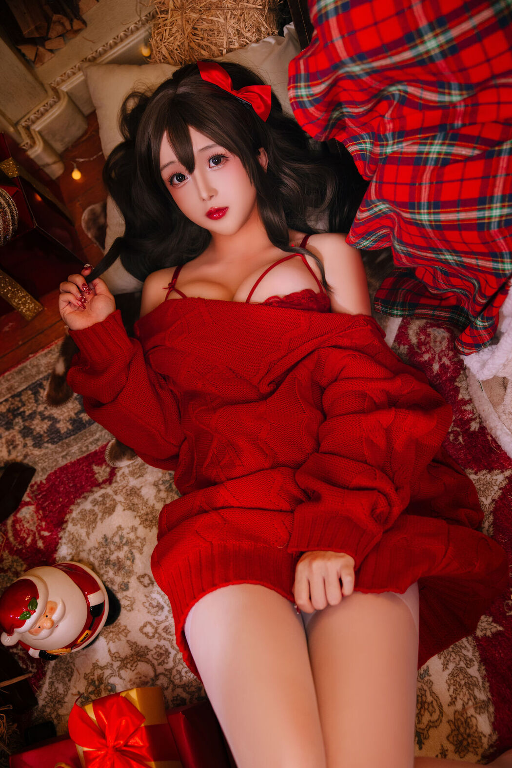 Coser@日奈娇 – 圣诞毛衣AB Part1