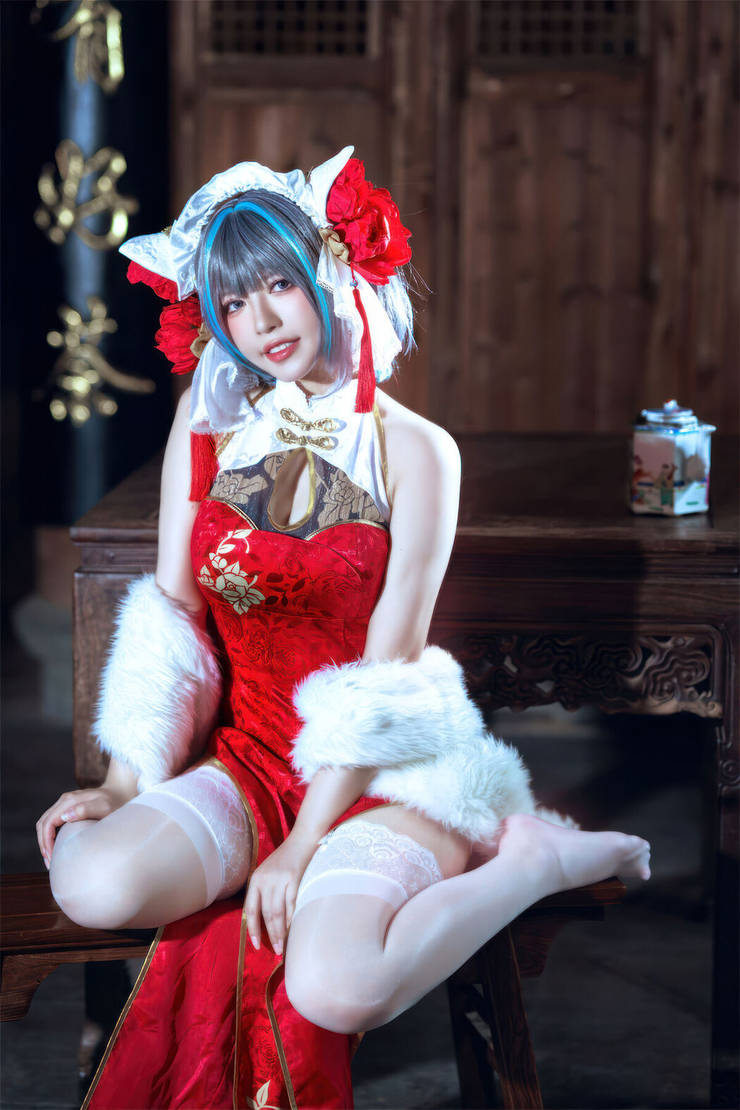 Coser@半半子 – 柴郡中华娘旗袍