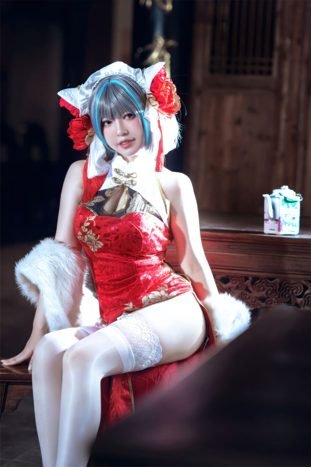 Coser@半半子 – 柴郡中华娘旗袍