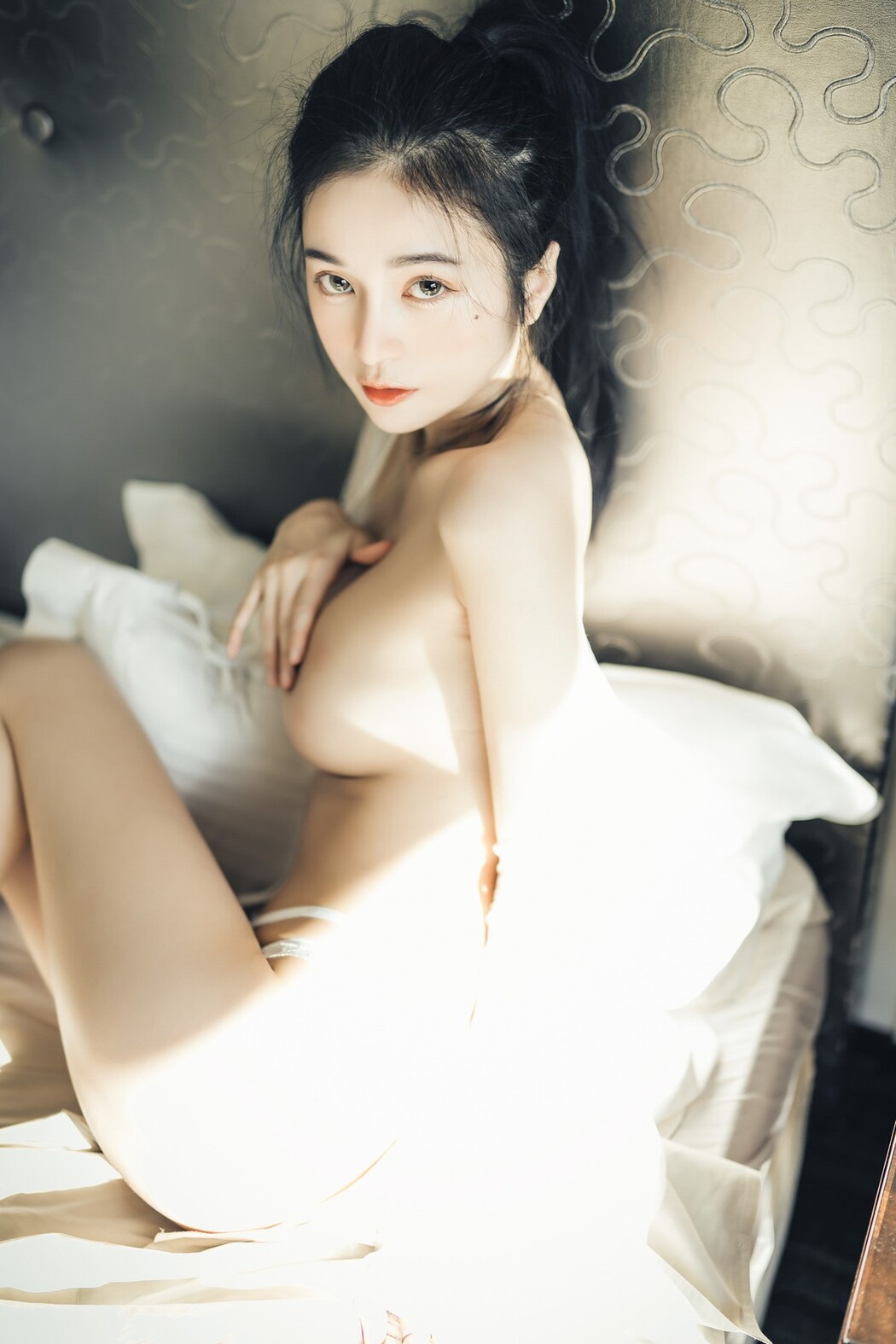 JVID精品 🔞仙仙辰 透明罩衫 透明駱駝蹄內褲 濕潤黑絲 我的女友 這次有點色😈有點甜 Set.01
