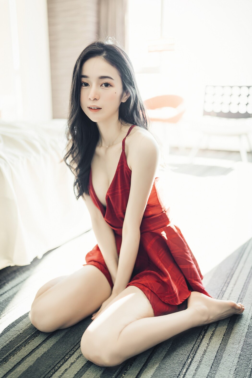 JVID精品 🔞仙仙辰 透明罩衫 透明駱駝蹄內褲 濕潤黑絲 我的女友 這次有點色😈有點甜 Set.01