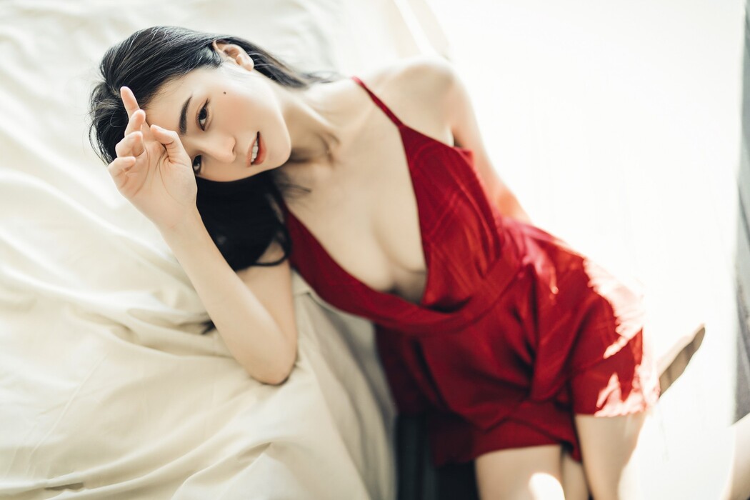 JVID精品 🔞仙仙辰 透明罩衫 透明駱駝蹄內褲 濕潤黑絲 我的女友 這次有點色😈有點甜 Set.01