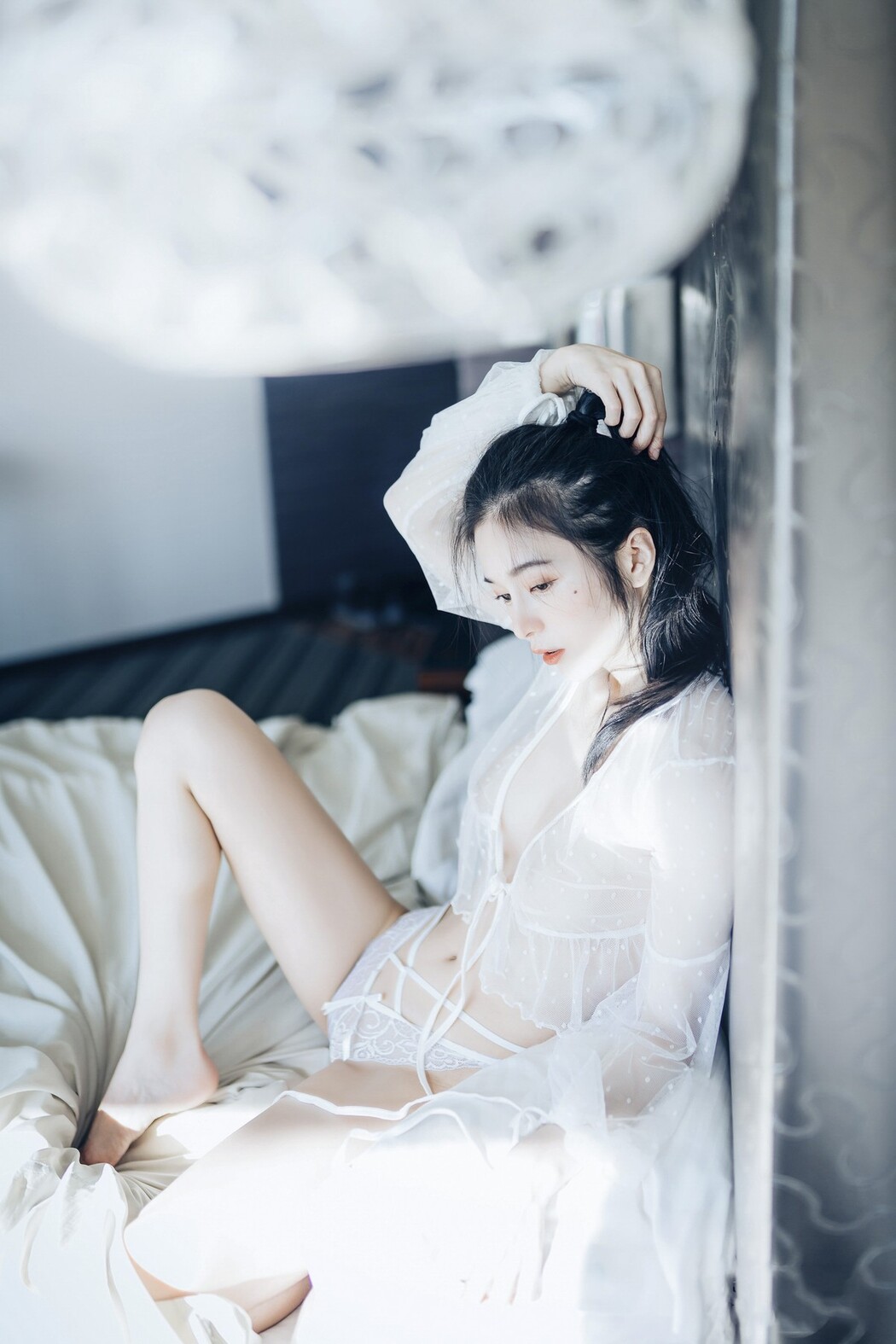 JVID精品 🔞仙仙辰 透明罩衫 透明駱駝蹄內褲 濕潤黑絲 我的女友 這次有點色😈有點甜 Set.01