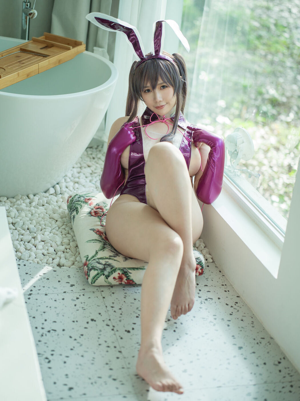 Coser@麻花麻花酱 – 紫色透明泳装