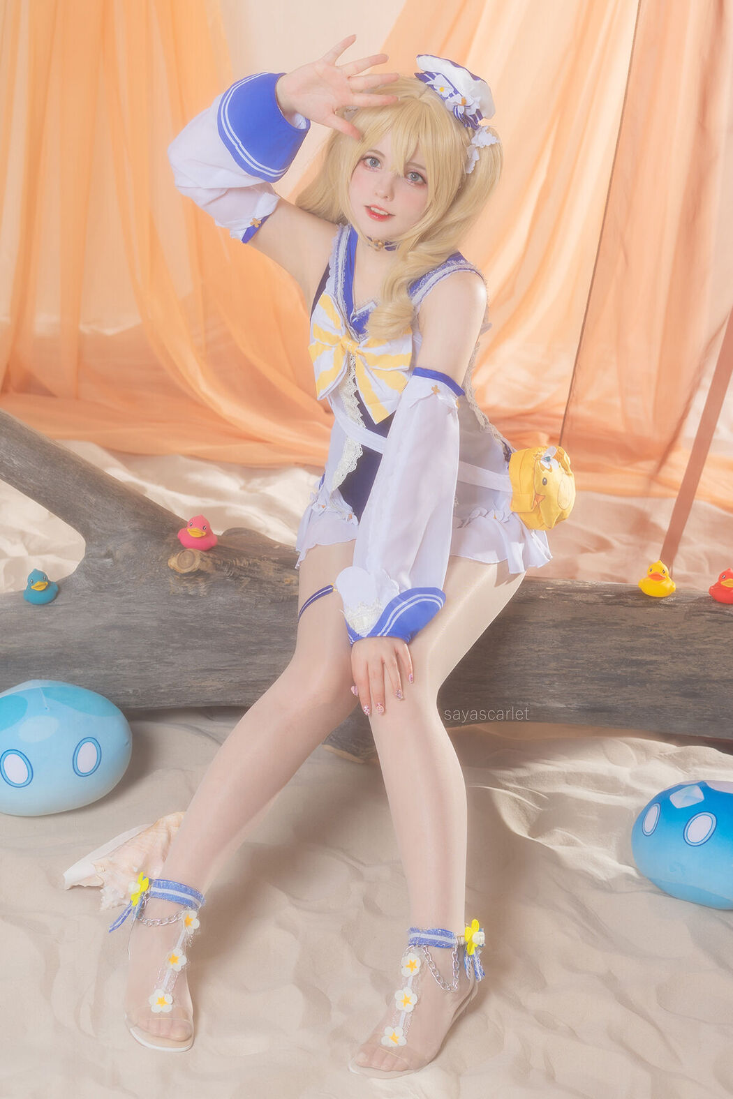 Coser@Saya Scarlet – Barbara Swimsuit Genshin Impact Cover Photo