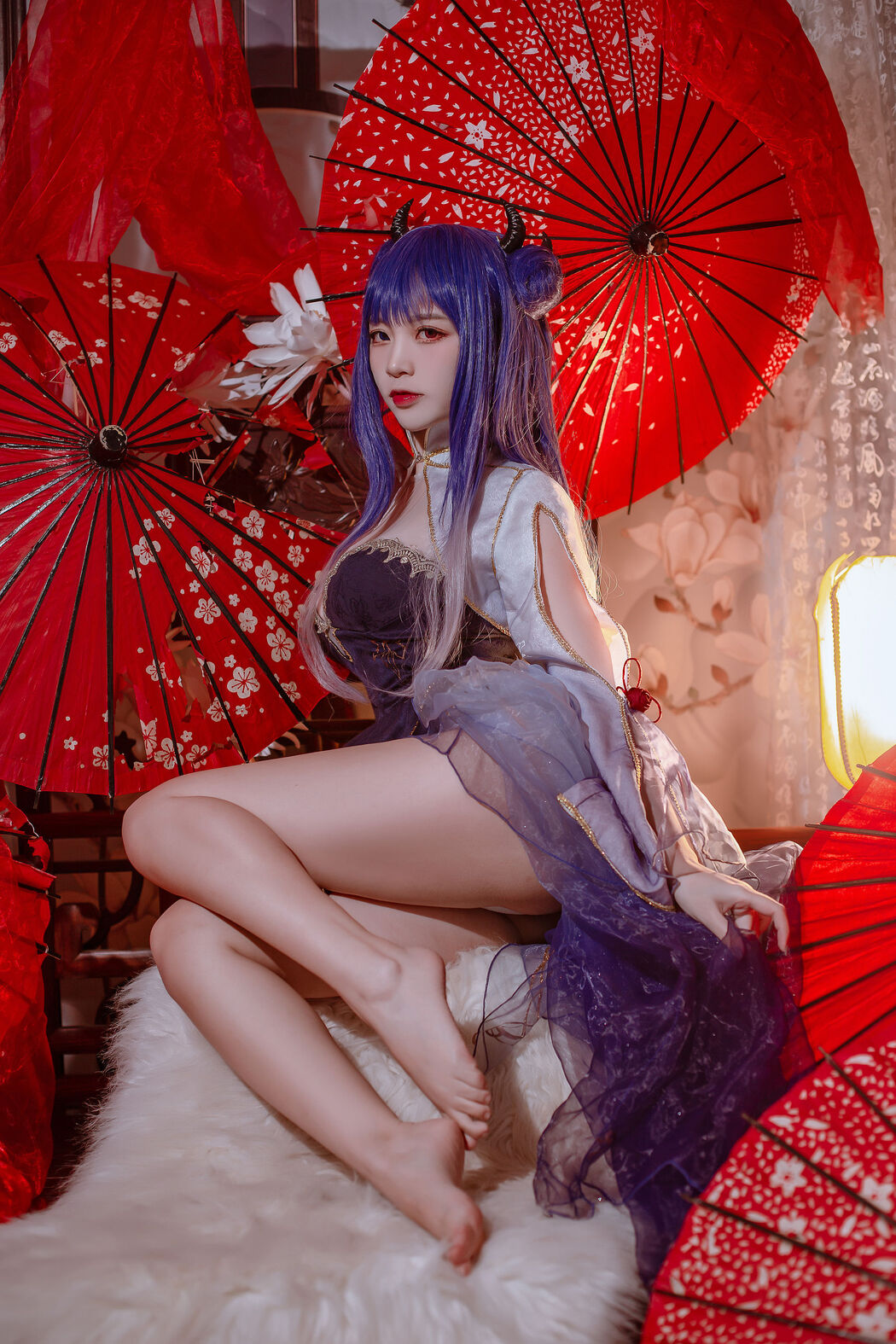 [Welfare COS] Popular Coser Nizo Nisa - Blue Ibuki Cheongsam