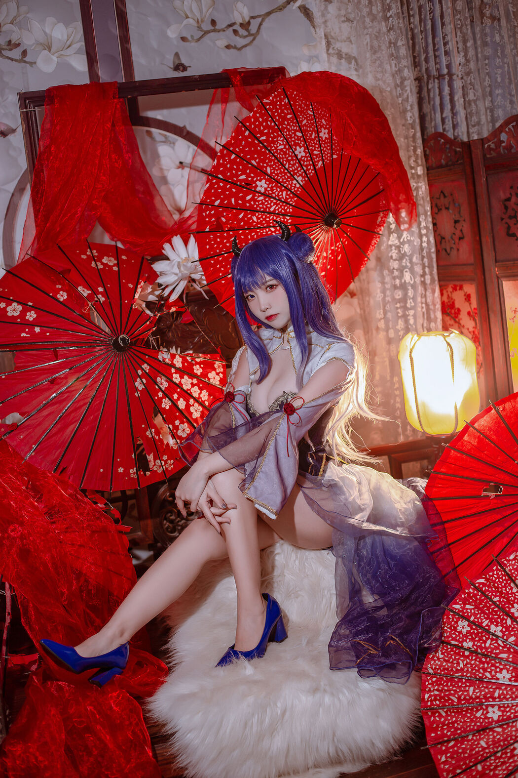 [Welfare COS] Popular Coser Nizo Nisa - Blue Ibuki Cheongsam