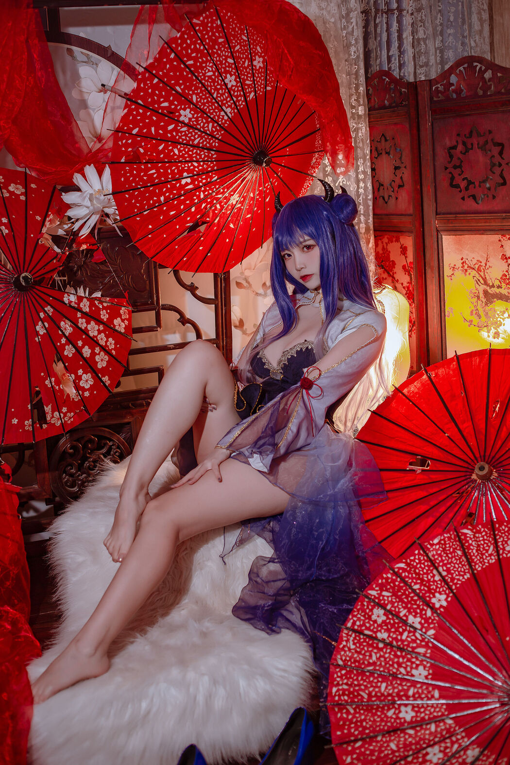 [Welfare COS] Popular Coser Nizo Nisa - Blue Ibuki Cheongsam