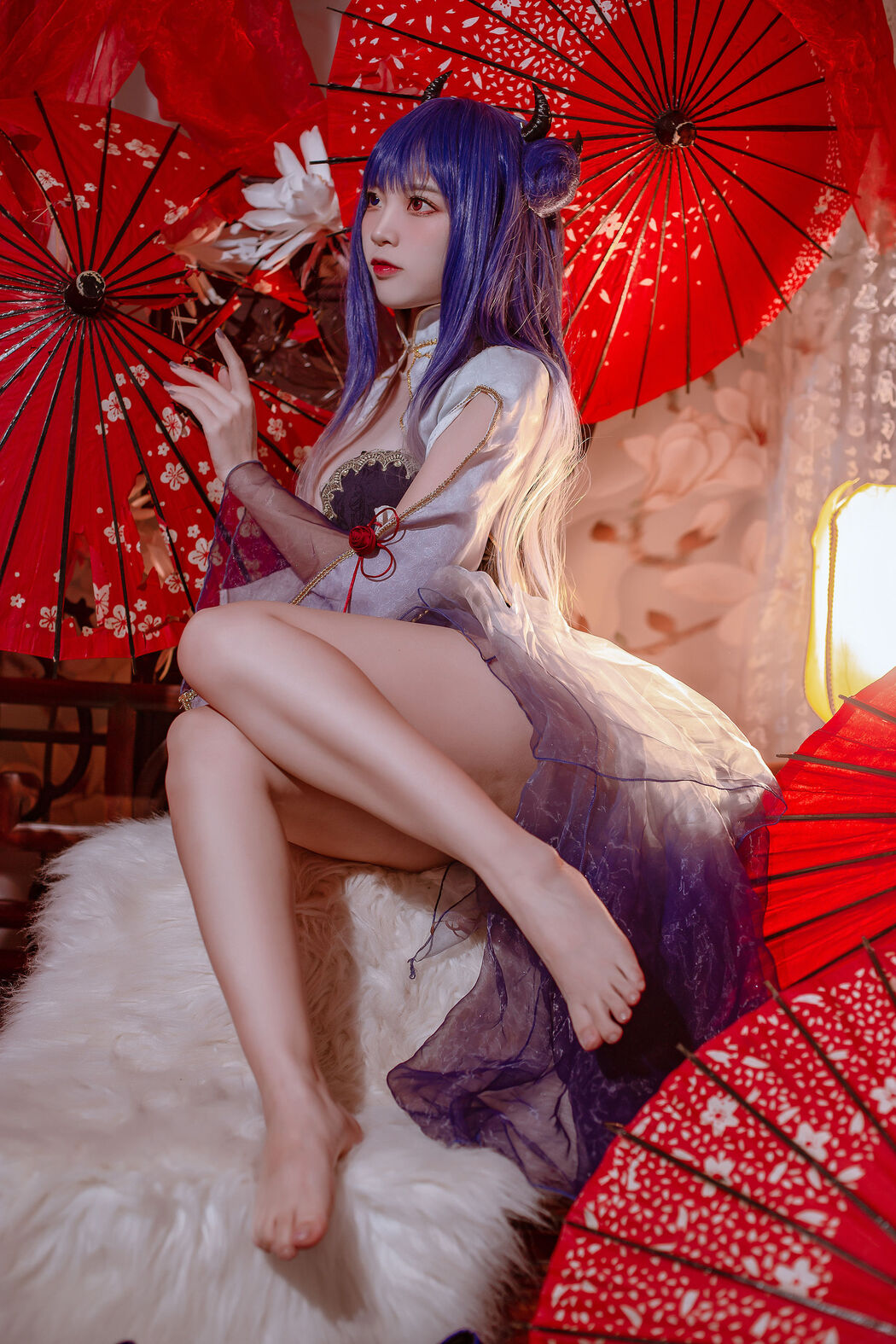 [Welfare COS] Popular Coser Nizo Nisa - Blue Ibuki Cheongsam