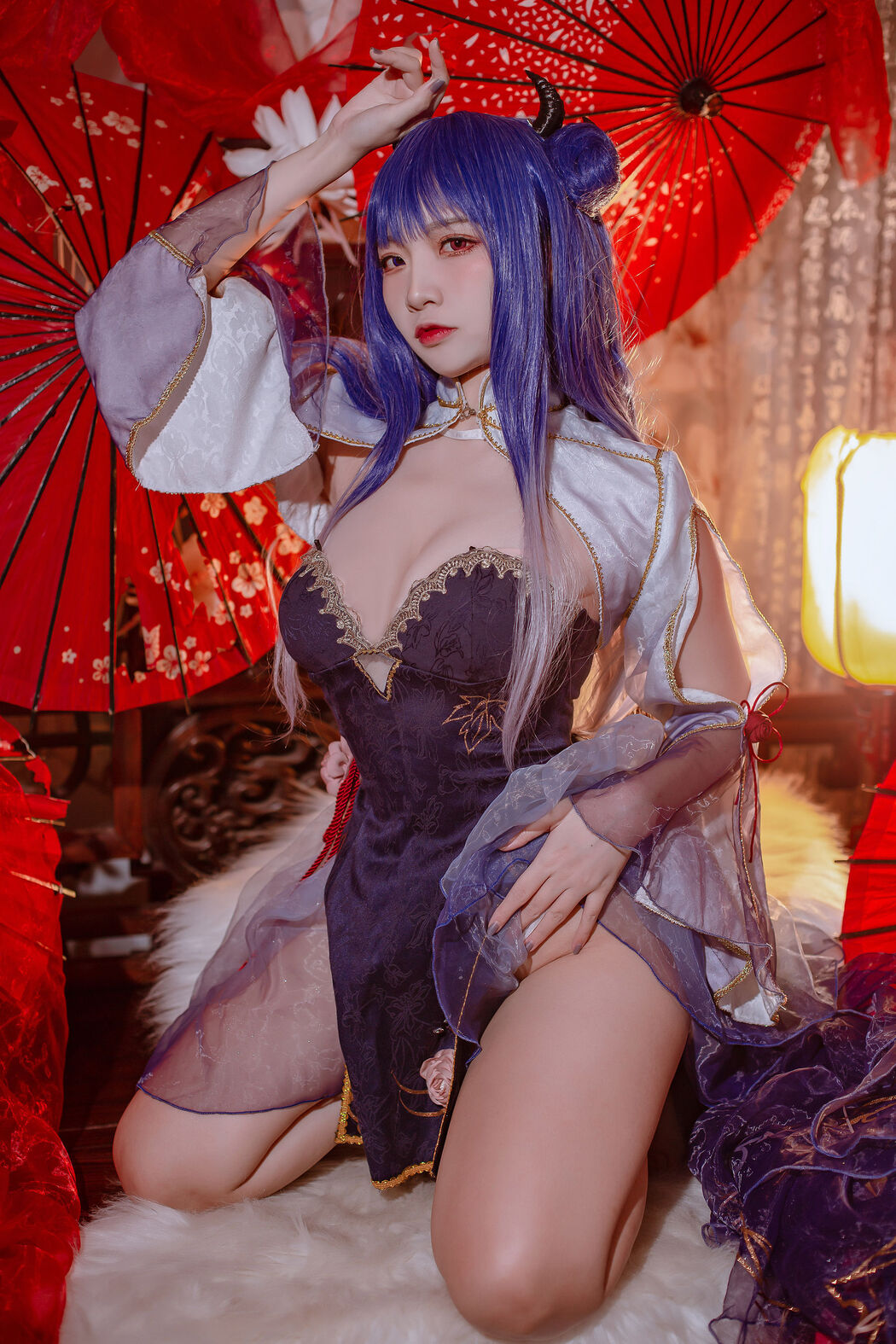 [Welfare COS] Popular Coser Nizo Nisa - Blue Ibuki Cheongsam