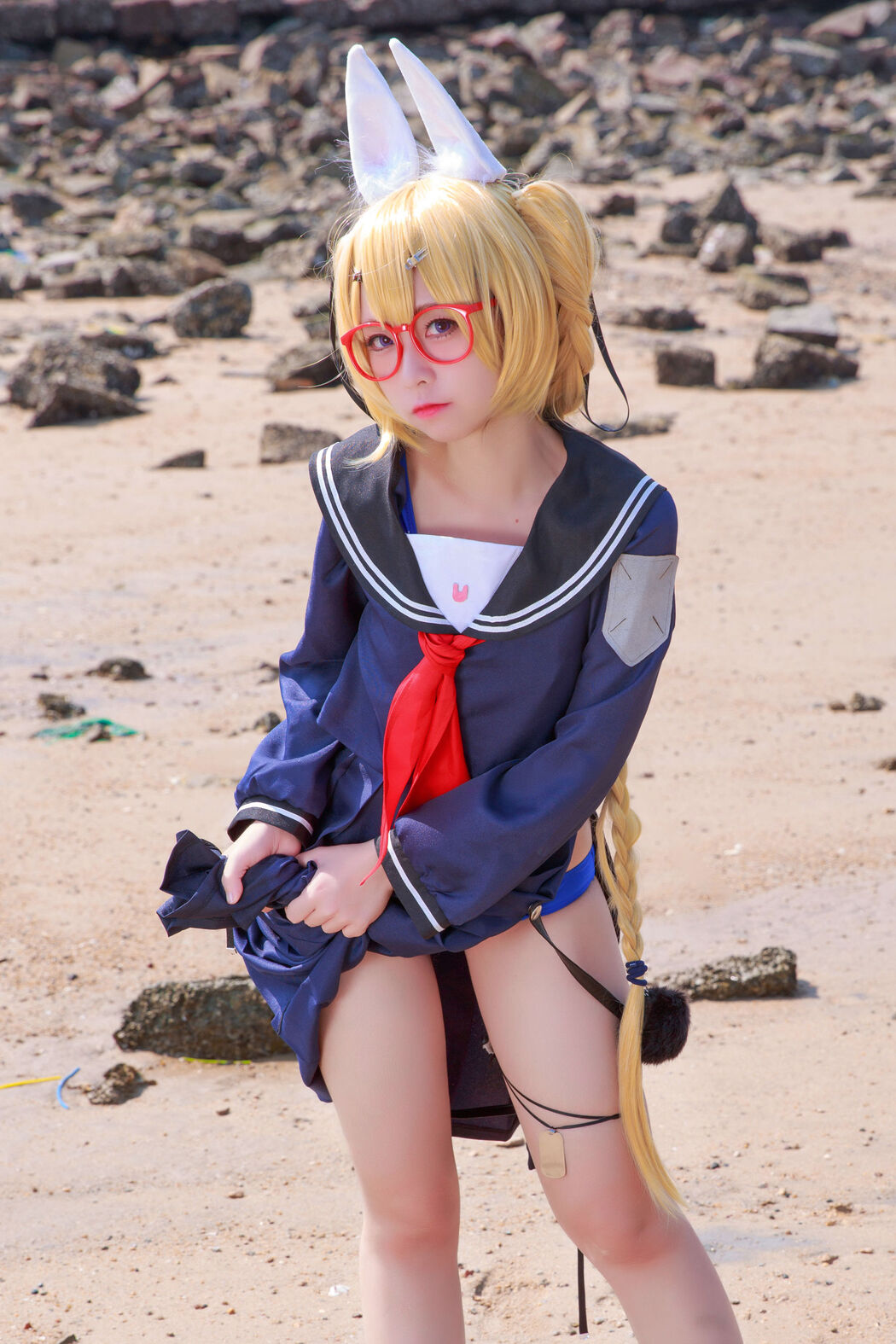 [Net Red COSER Photo] Anime blogger G44 will not be injured - Whirlwind School Uniform Cover Photo