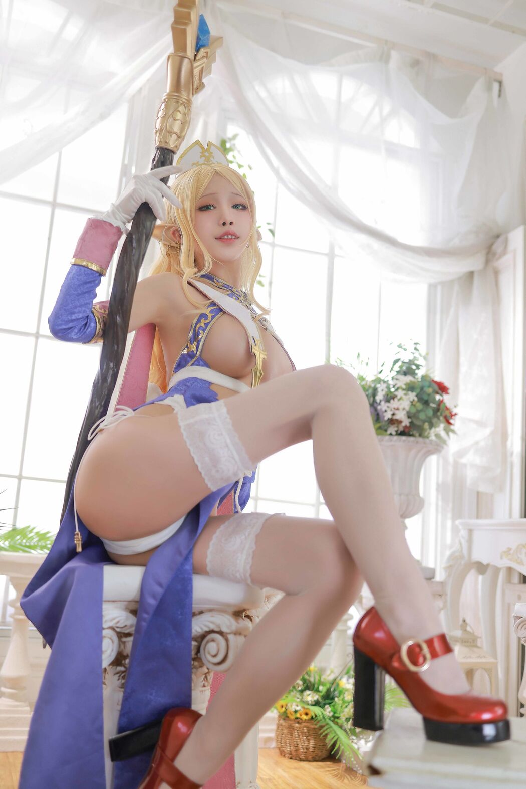 [Internet celebrity COSER photo] Anime blogger Shui Miao aqua - Elf Village