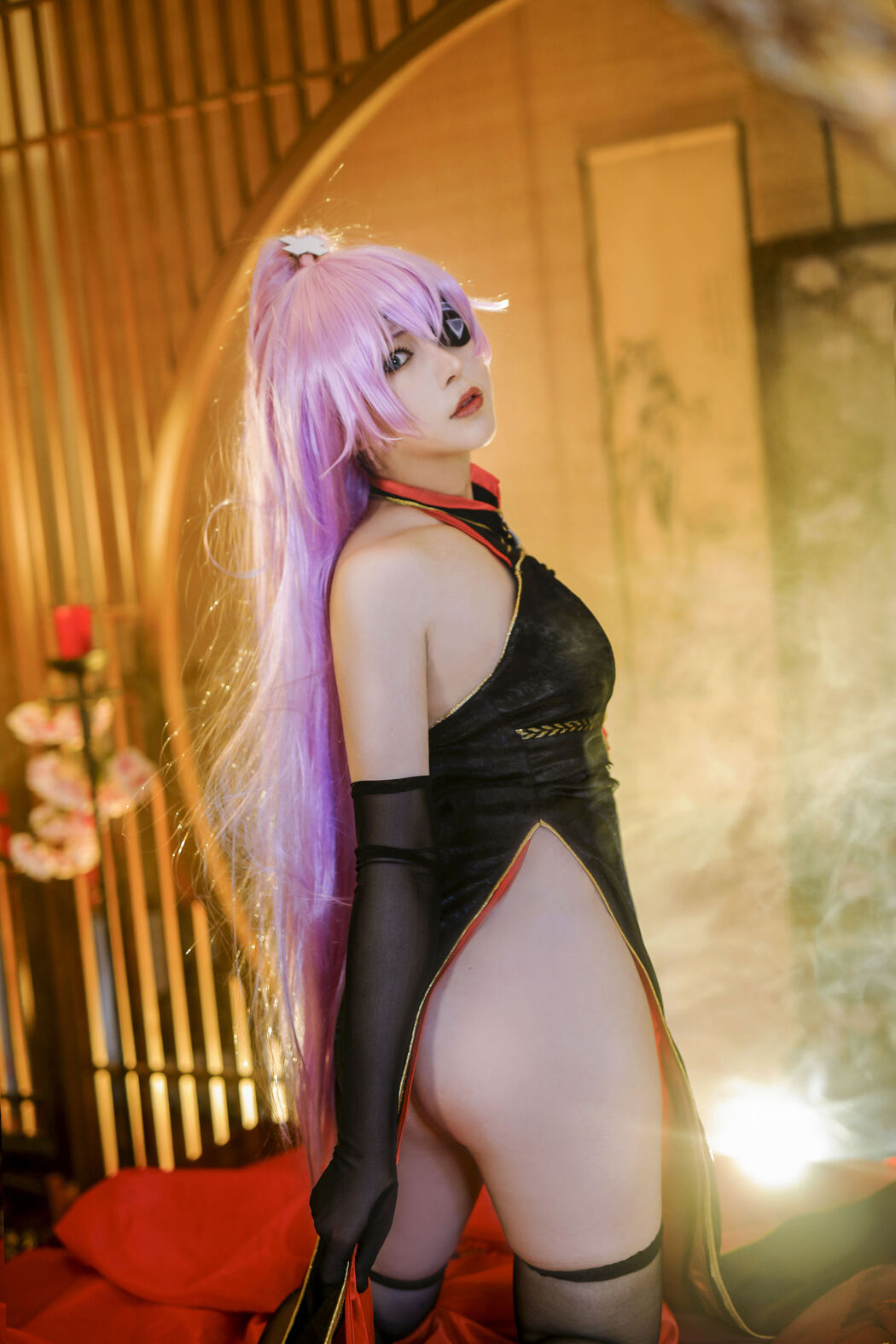 [Internet Celebrity COSER Photo] Xiao Rongzai Gu Gu Gu - Sharnhorst Cheongsam