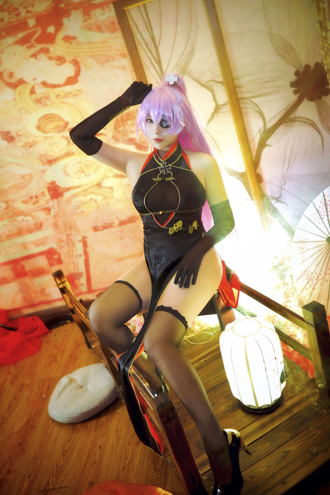 [Internet Celebrity COSER Photo] Xiao Rongzai Gu Gu Gu - Sharnhorst Cheongsam