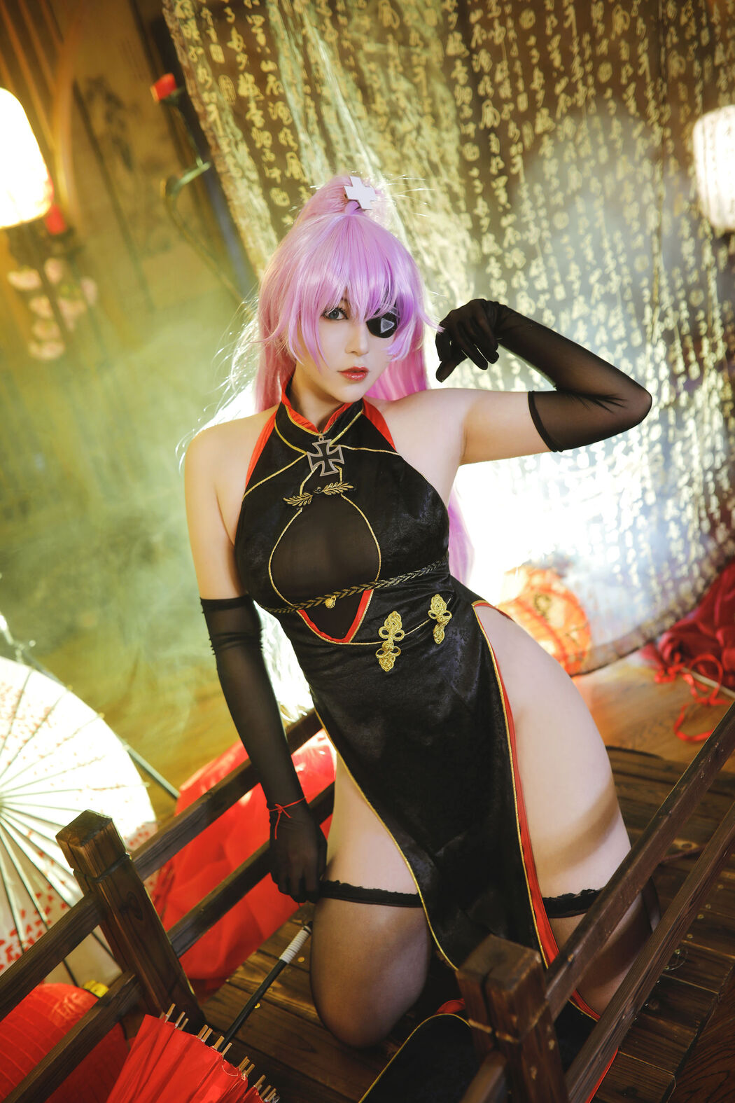 [Internet Celebrity COSER Photo] Xiao Rongzai Gu Gu Gu - Sharnhorst Cheongsam