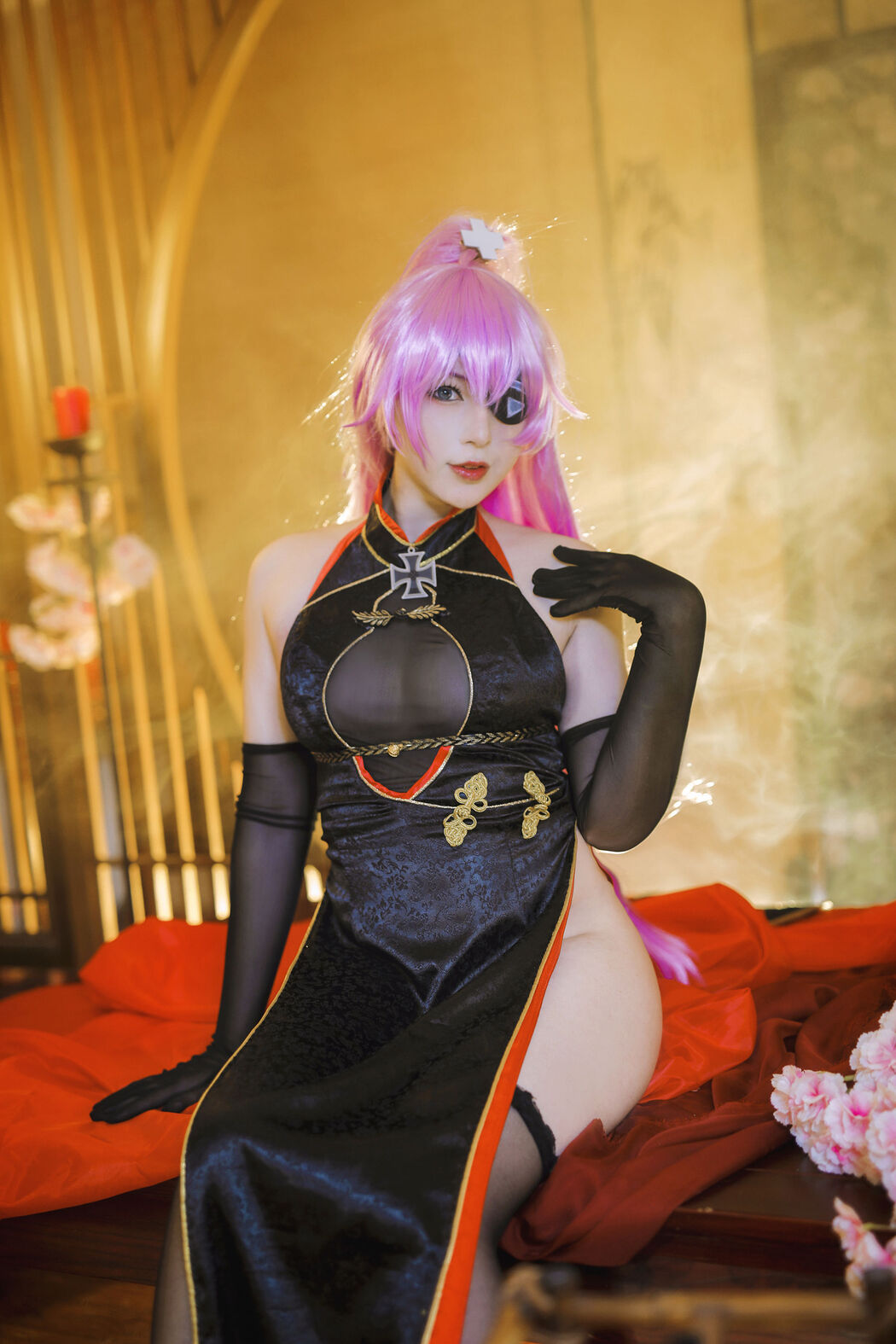 [Internet Celebrity COSER Photo] Xiao Rongzai Gu Gu Gu - Sharnhorst Cheongsam