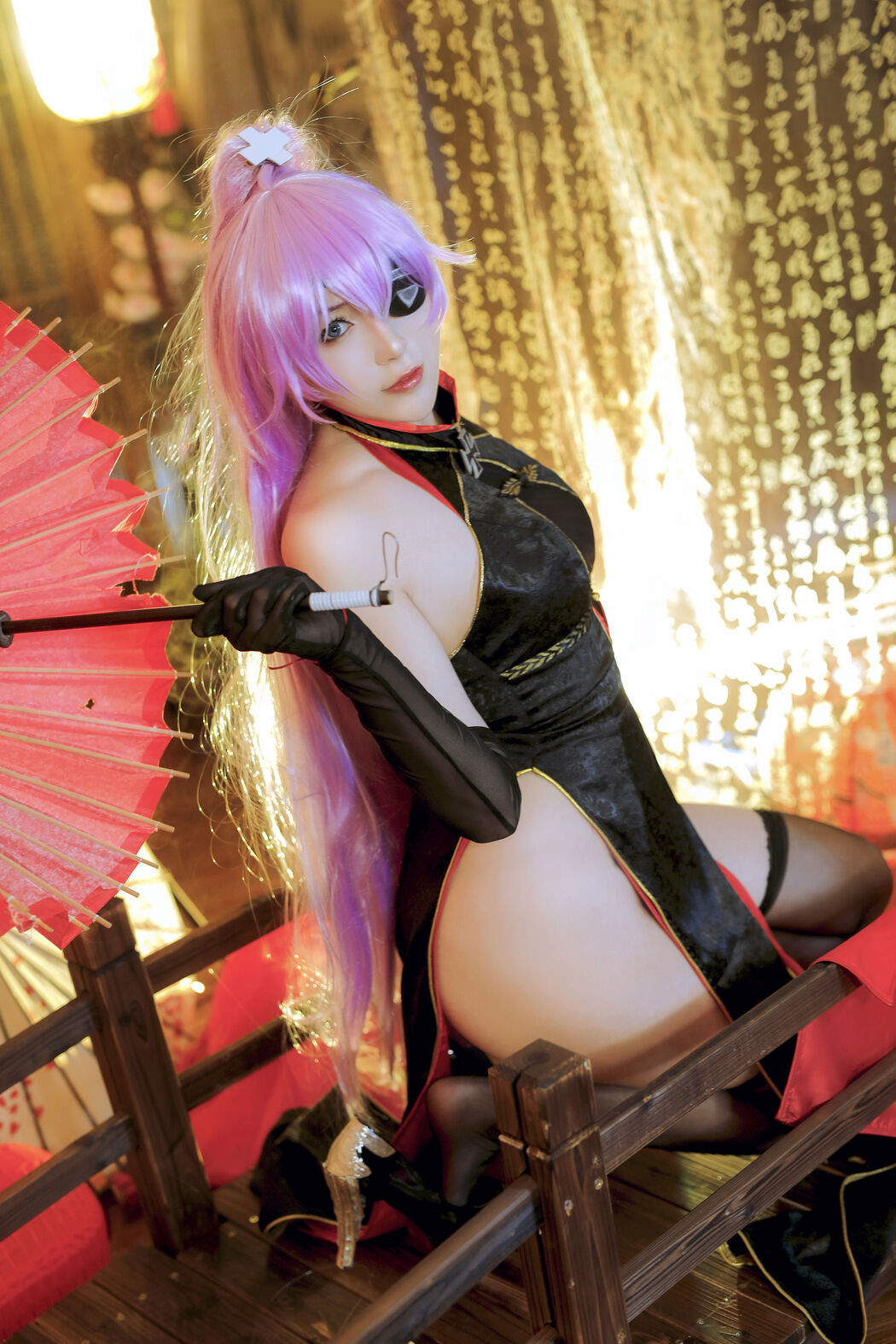 [Internet Celebrity COSER Photo] Xiao Rongzai Gu Gu Gu - Sharnhorst Cheongsam