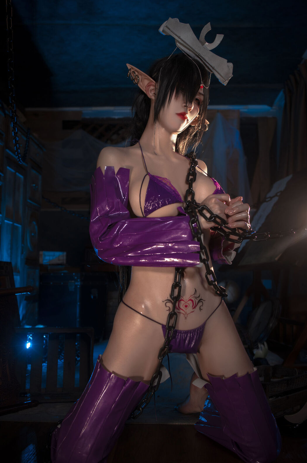 [Internet Celebrity COSER Photo] Anime blogger Sakura full three o'clock - Black Beast Orika Doujin