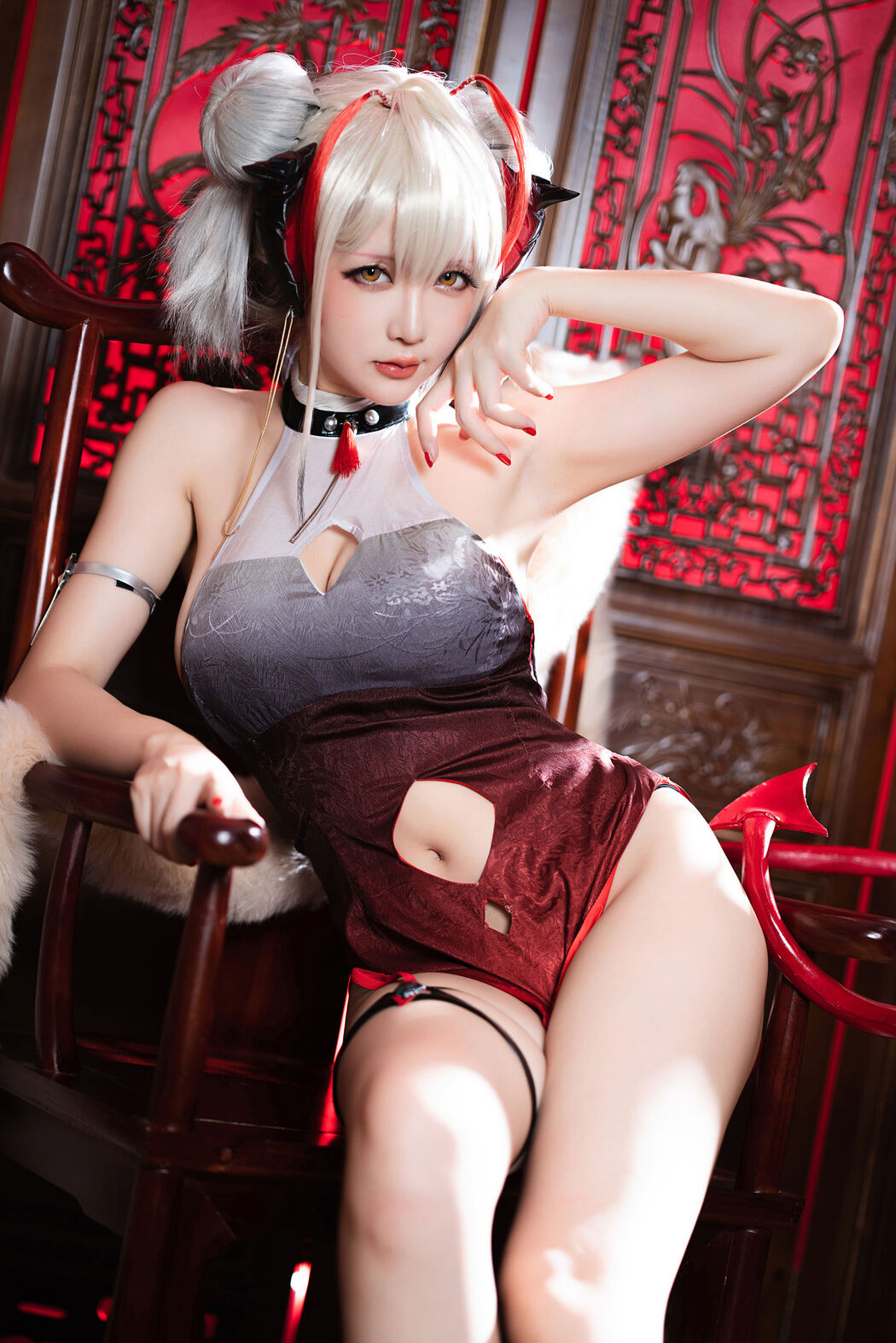 [Internet celebrity COSER photo] Miss Coser Xingzhichi-W-Doujin Cheongsam