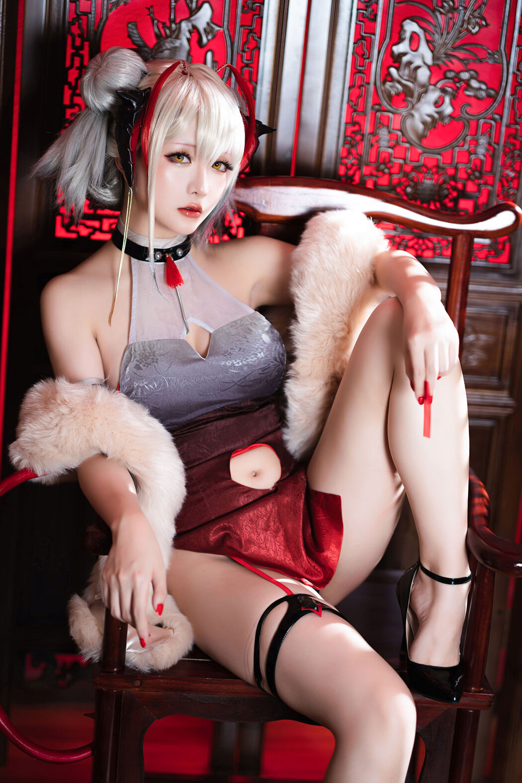 [Internet celebrity COSER photo] Miss Coser Xingzhichi-W-Doujin Cheongsam