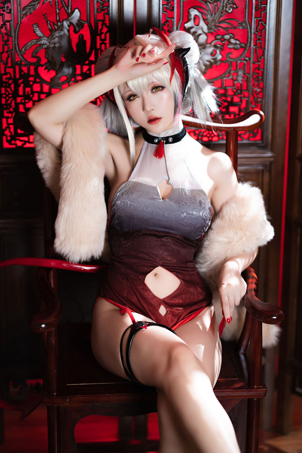 [Internet celebrity COSER photo] Miss Coser Xingzhichi-W-Doujin Cheongsam