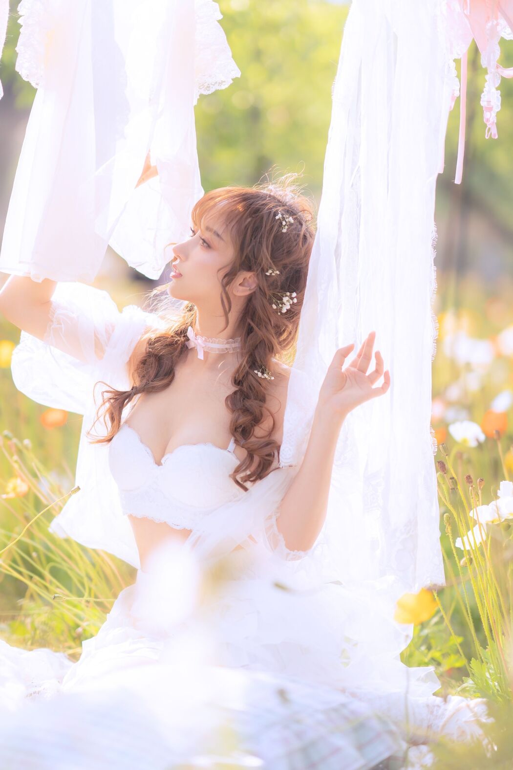 [Internet celebrity COSER photo] Douyu rice noodle sama photo - summer limited clothes drying
