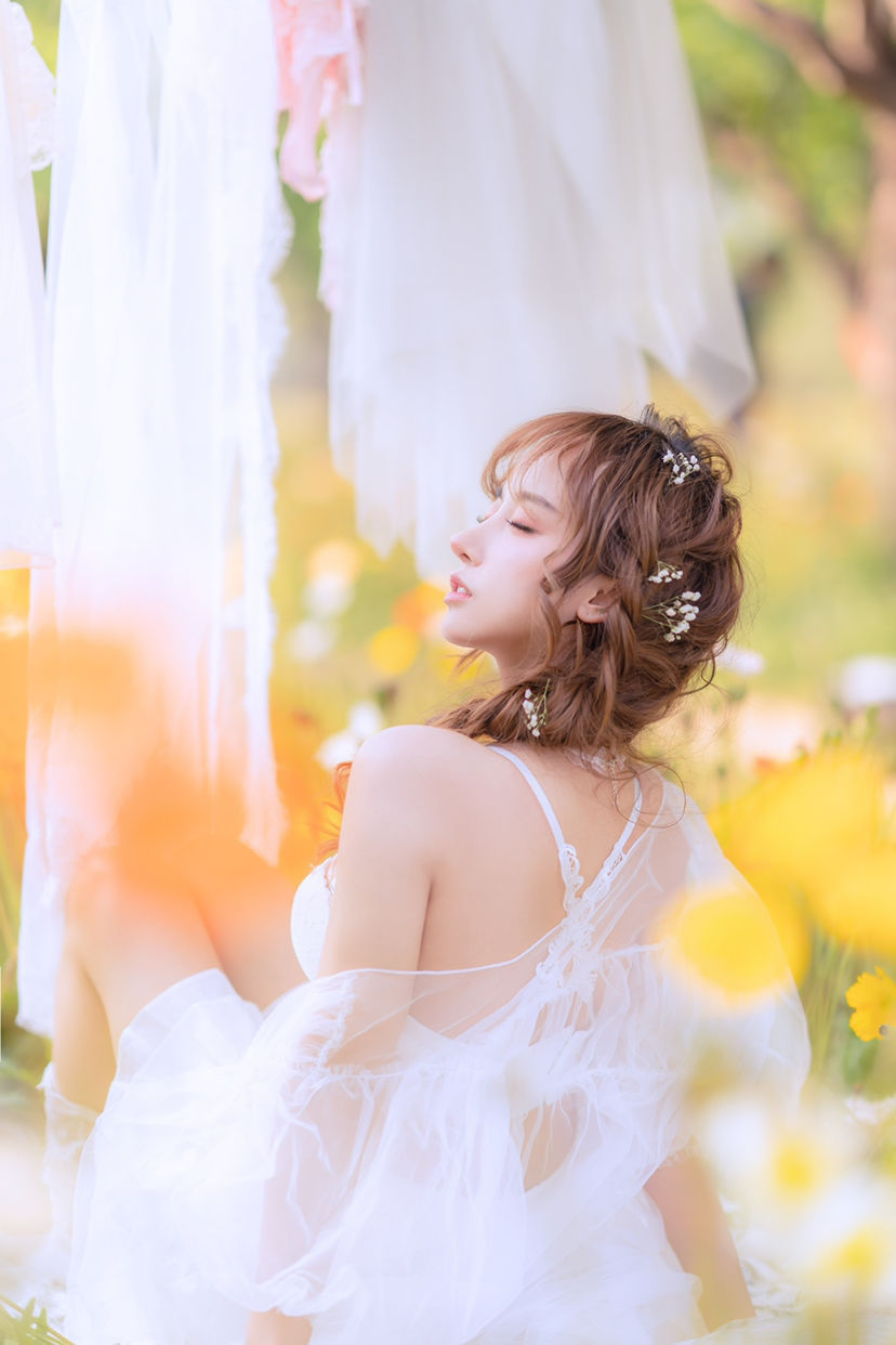 [Internet celebrity COSER photo] Douyu rice noodle sama photo - summer limited clothes drying