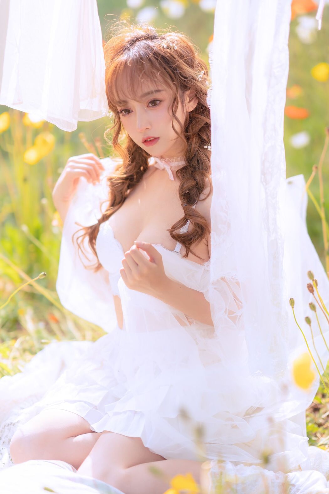 [Internet celebrity COSER photo] Douyu rice noodle sama photo - summer limited clothes drying