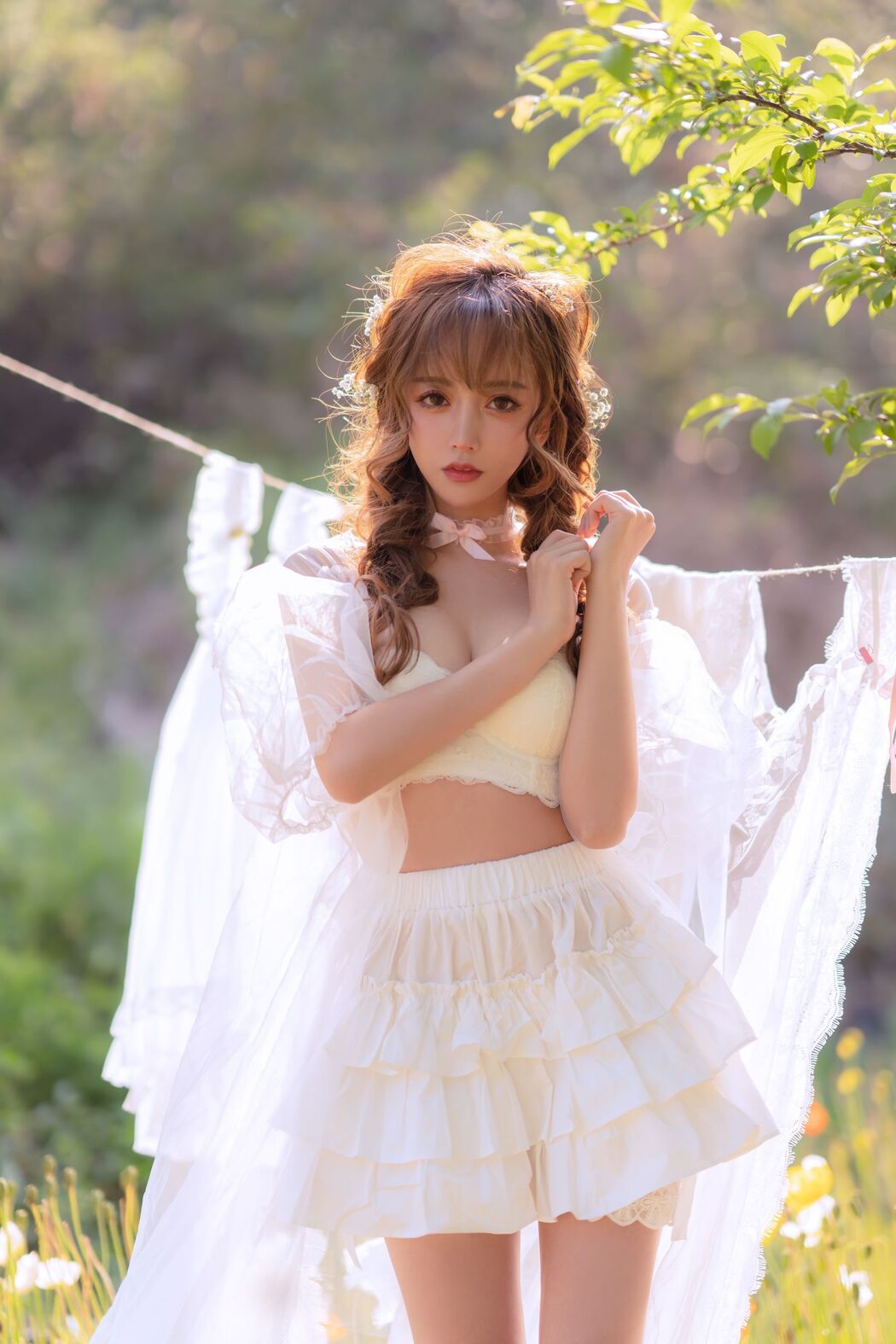 [Internet celebrity COSER photo] Douyu rice noodle sama photo - summer limited clothes drying
