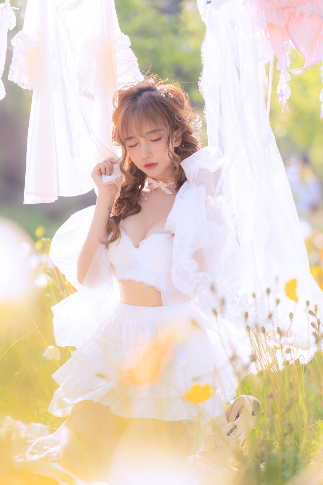 [Internet celebrity COSER photo] Douyu rice noodle sama photo - summer limited clothes drying