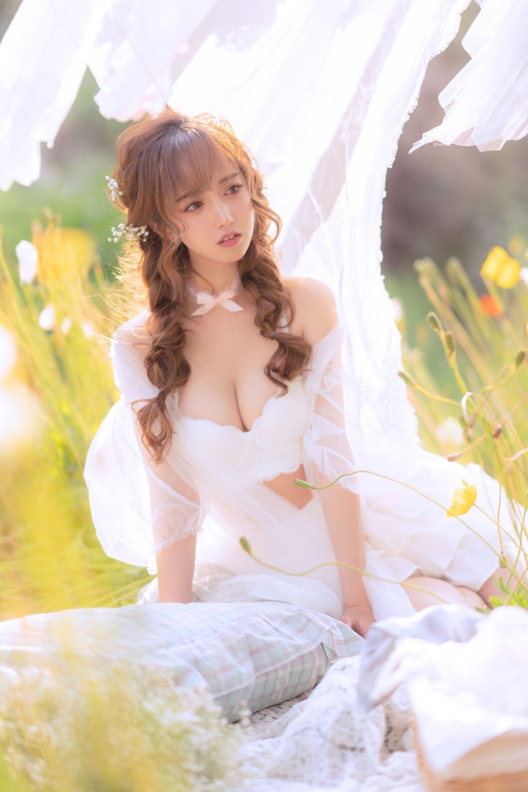 [Internet celebrity COSER photo] Douyu rice noodle sama photo - summer limited clothes drying