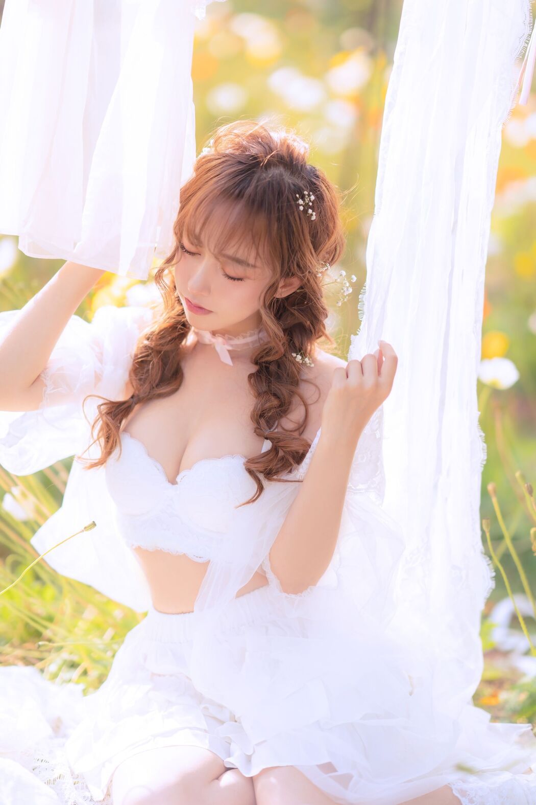 [Internet celebrity COSER photo] Douyu rice noodle sama photo - summer limited clothes drying