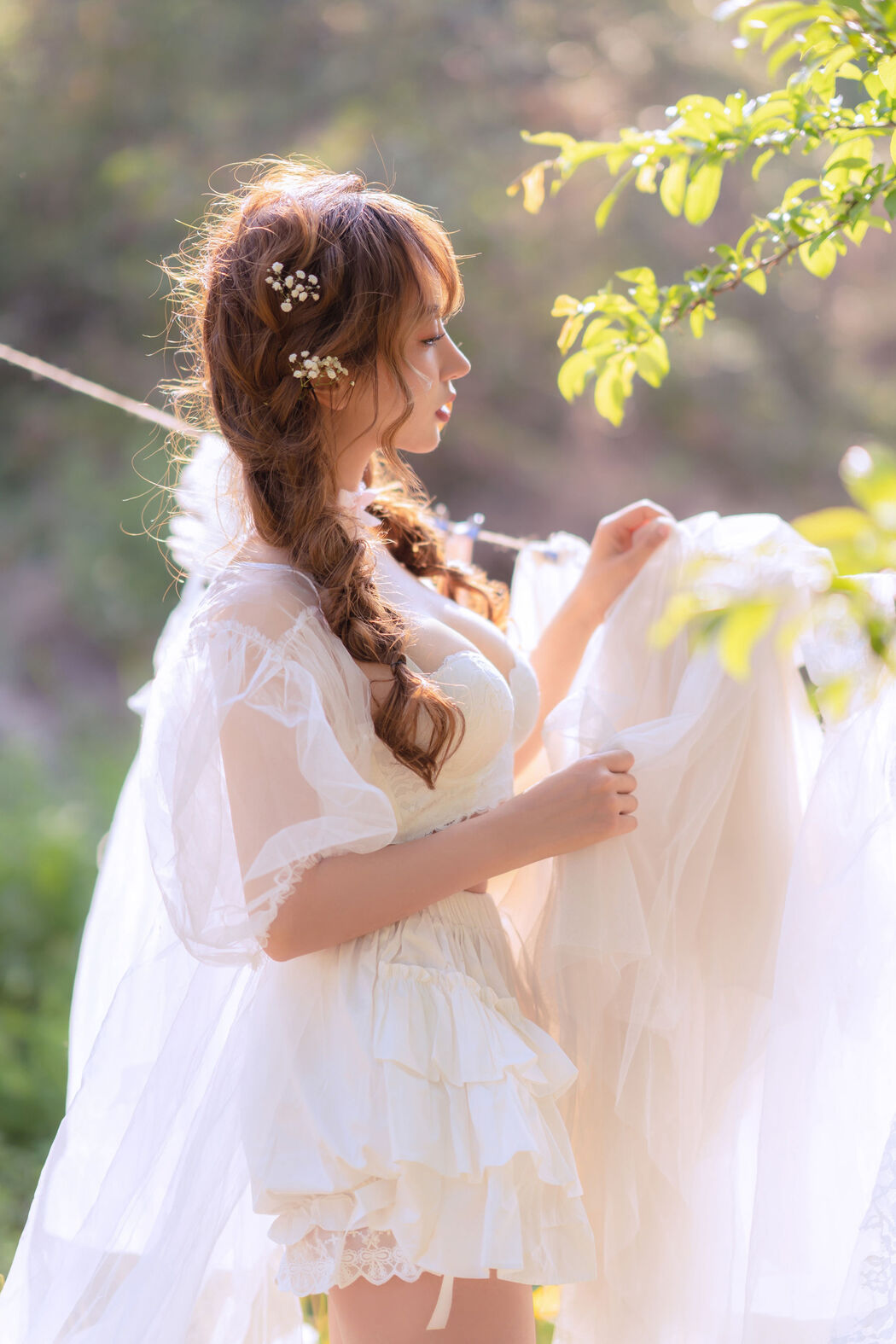 [Internet celebrity COSER photo] Douyu rice noodle sama photo - summer limited clothes drying