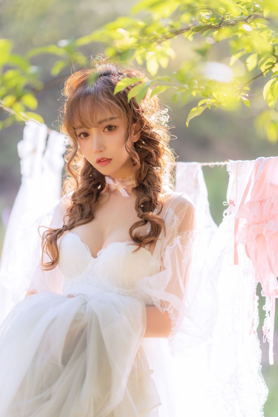 [Internet celebrity COSER photo] Douyu rice noodle sama photo - summer limited clothes drying