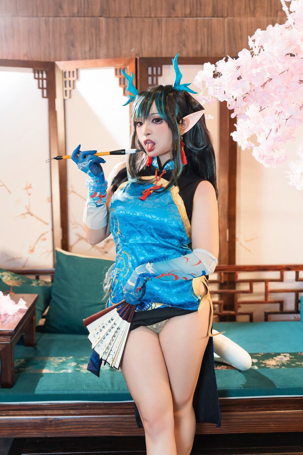 Coser@小和甜酒 – 橙风千雅 年夕旗袍双人御守 Part1