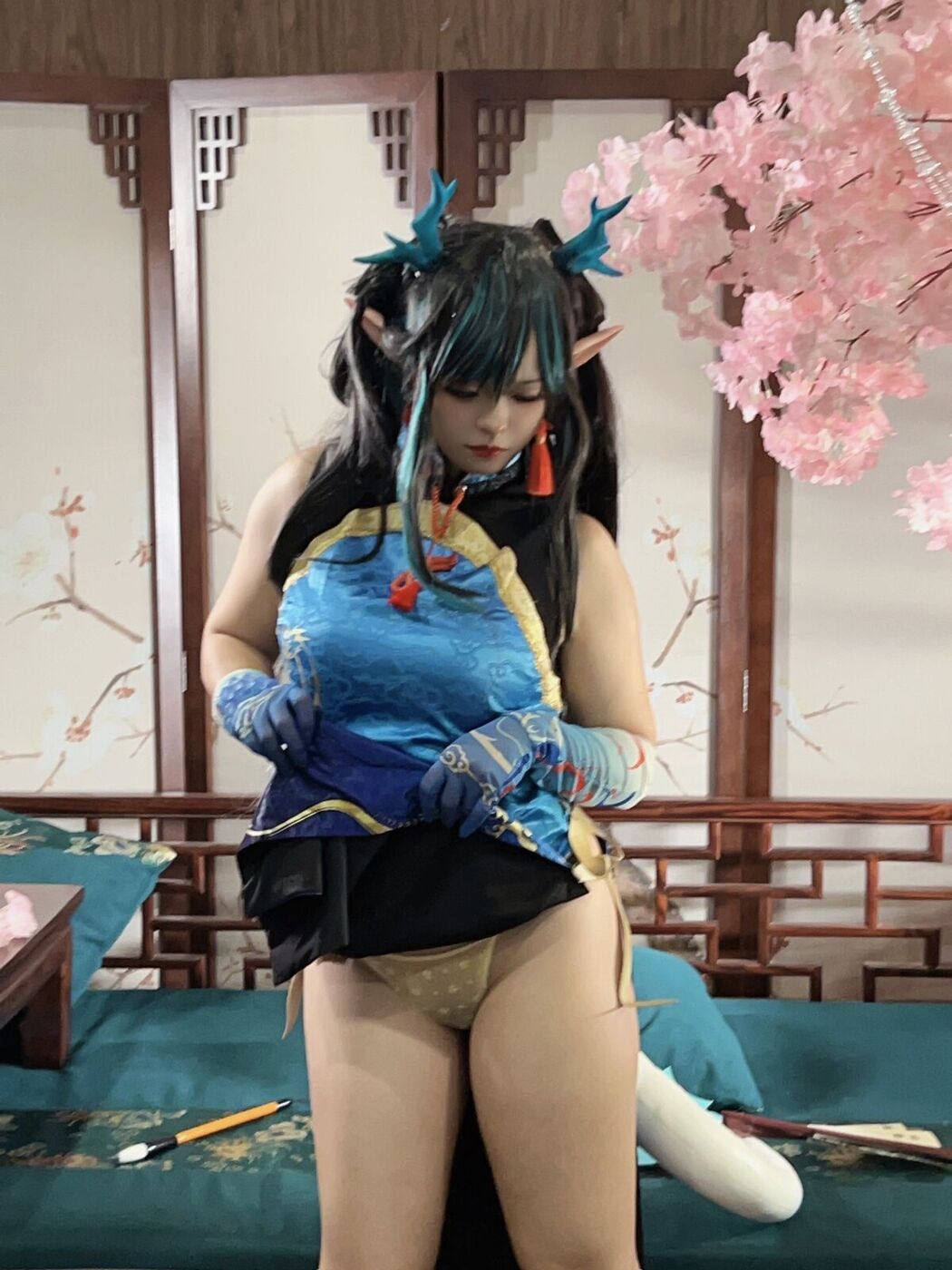 Coser@小和甜酒 – 橙风千雅 年夕旗袍双人御守 Part3