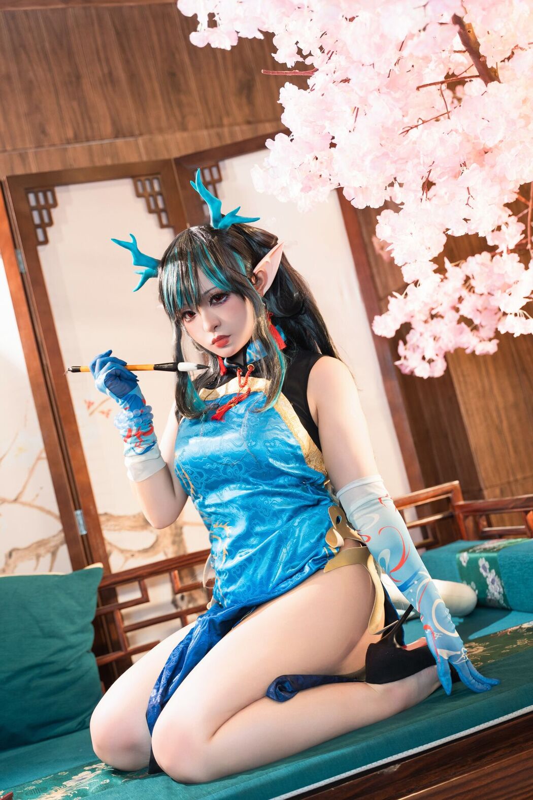 Coser@小和甜酒 – 橙风千雅 年夕旗袍双人御守 Part2