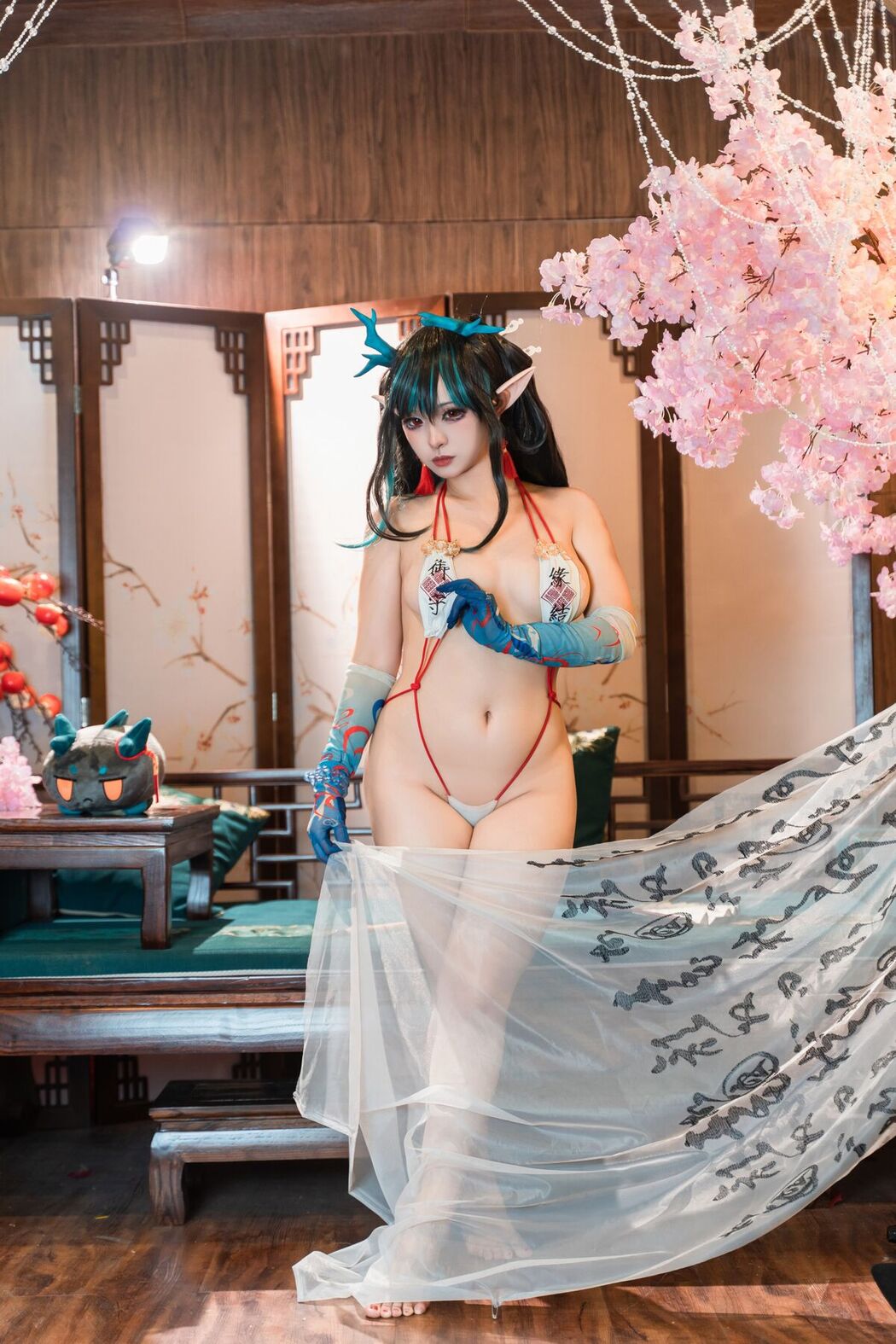 Coser@小和甜酒 – 橙风千雅 年夕旗袍双人御守 Part3