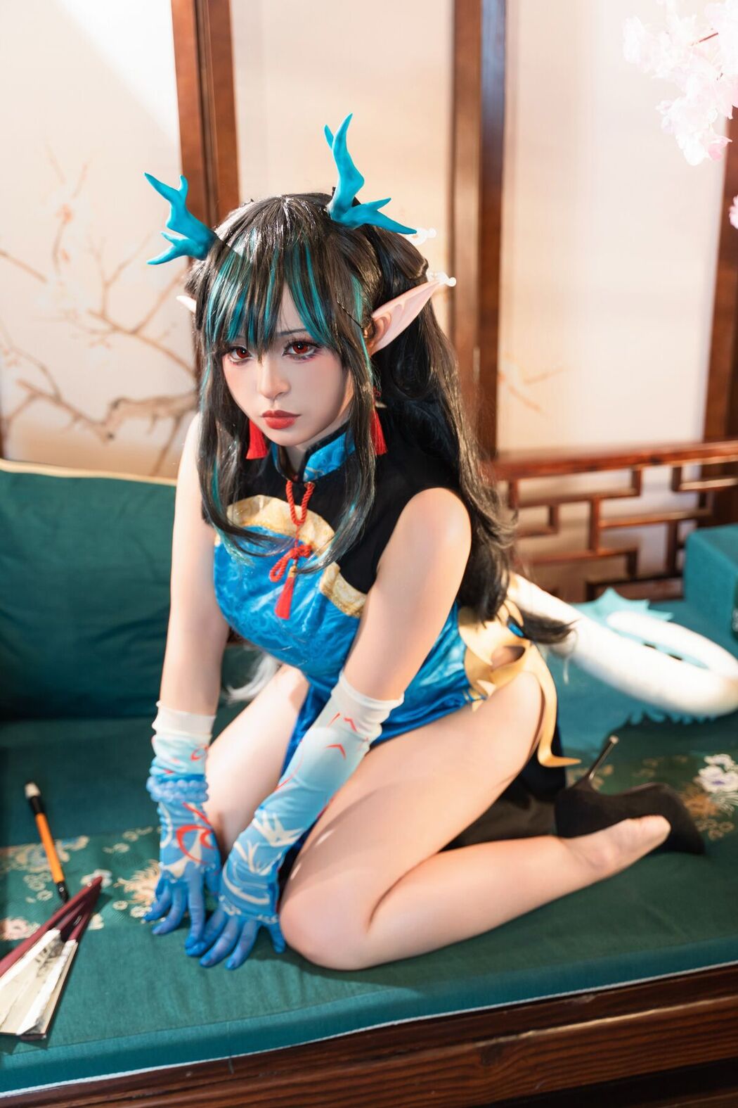 Coser@小和甜酒 – 橙风千雅 年夕旗袍双人御守 Part2