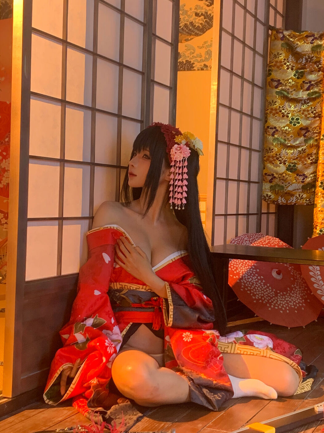 Coser@蠢沫沫 – 狂三和服cos Part5