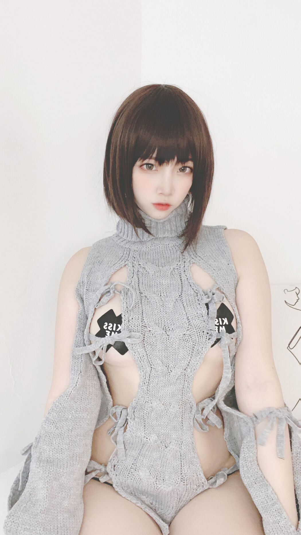 Coser@二佐Nisa – 私房洞洞毛衣