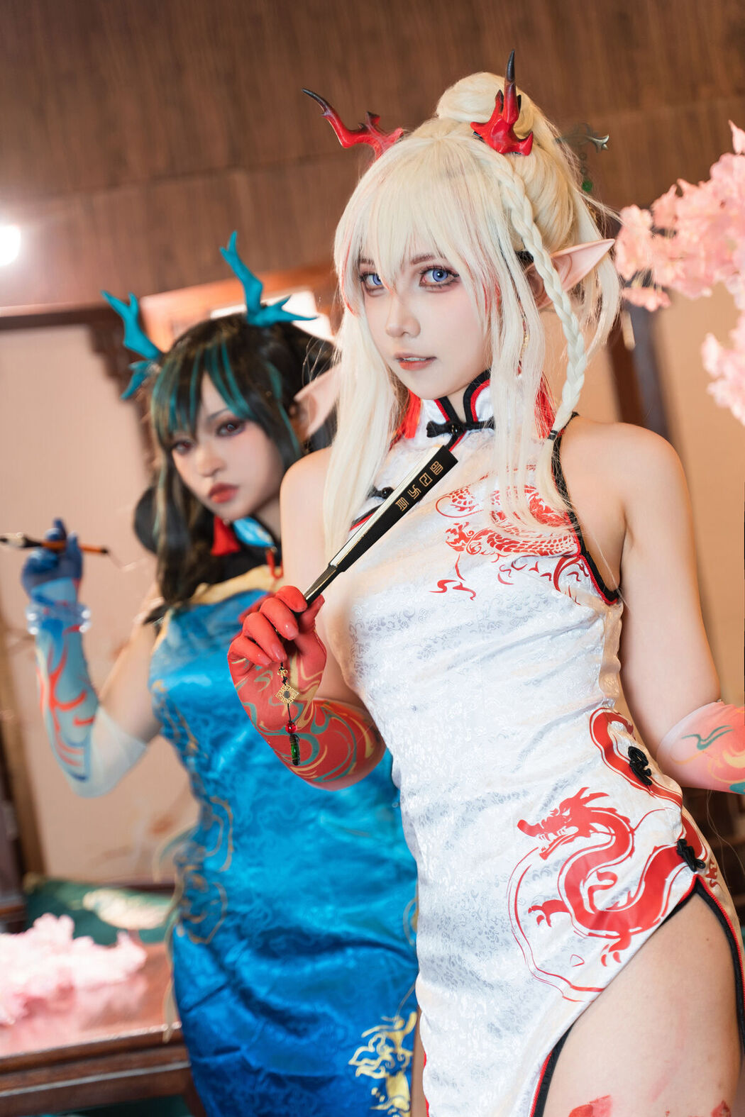 Coser@小和甜酒 And 橙风千雅 – 明日方舟年夕旗袍双人御守 Part2